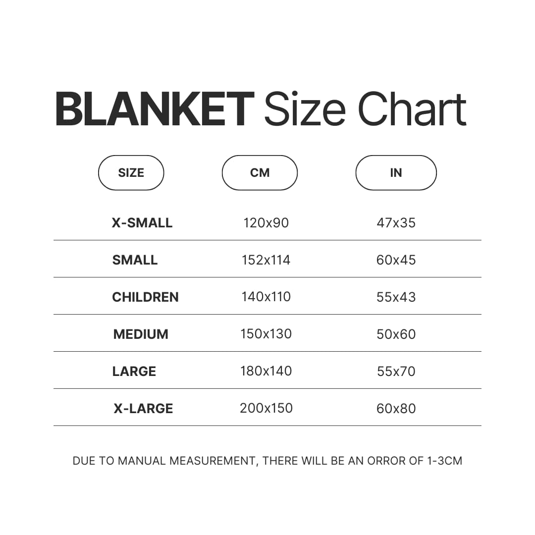 Blanket Size Chart - Kodak Black Shop