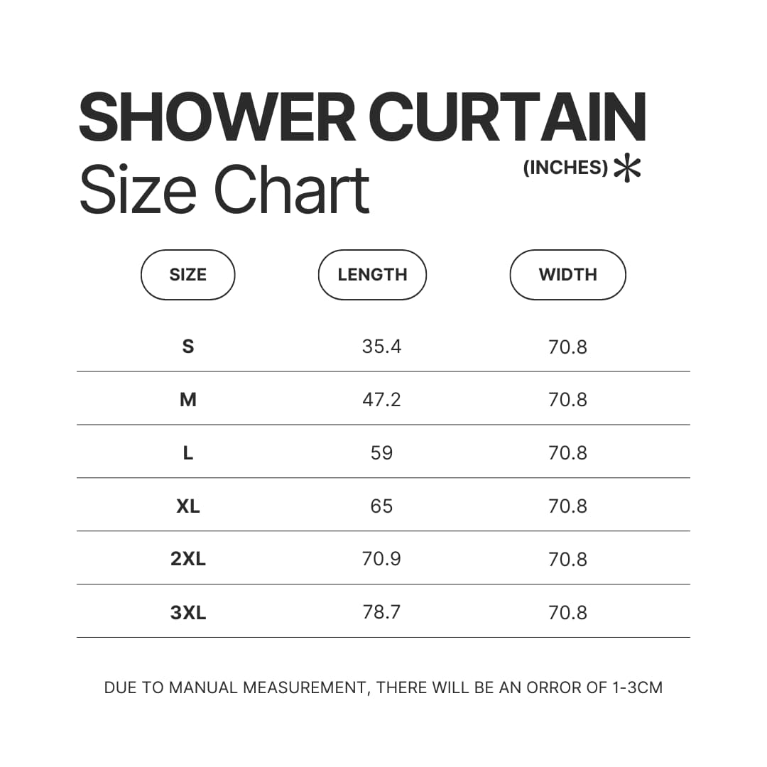 Shower Curtain Size Chart - Kodak Black Shop