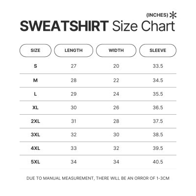 Sweatshirt Size Chart - Kodak Black Shop