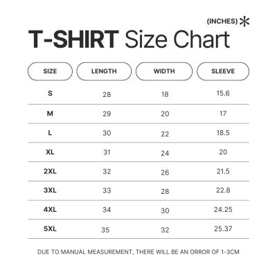 T shirt Size Chart - Kodak Black Shop
