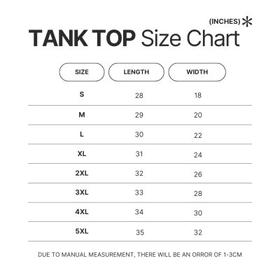 Tank Top Size Chart - Kodak Black Shop
