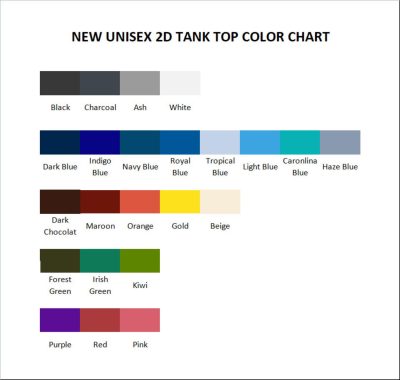 tank top color chart - Kodak Black Shop