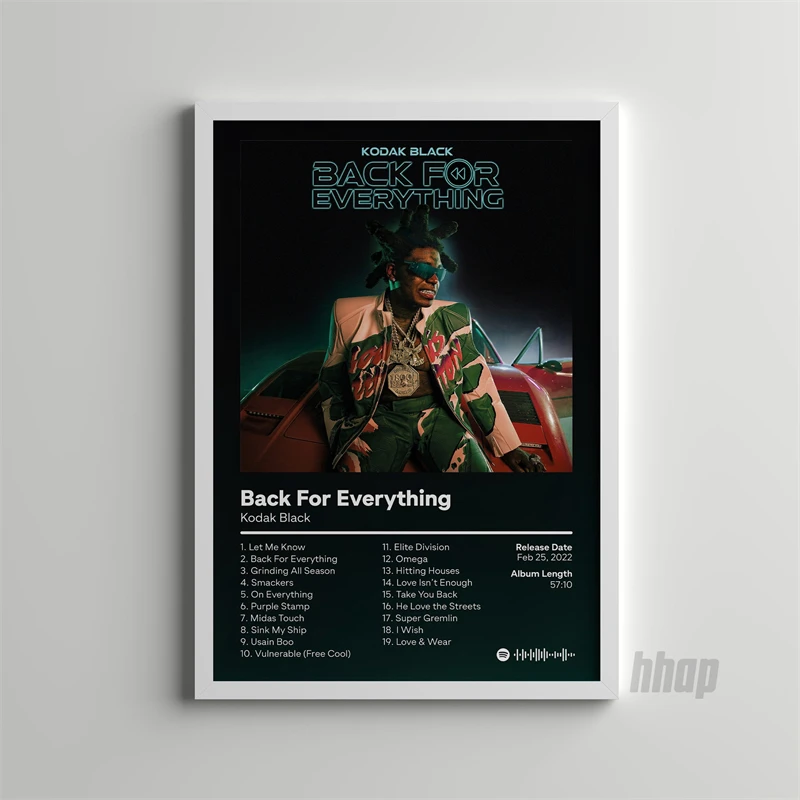 Pop Rap Music Album Cover Kodak Black Poster Aesthetic Rapper Hip Hop Rock Project Baby Institution - Kodak Black Shop